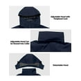 thumbnail image 4 of Little Donkey Andy Men's Waterproof Rain Jacket Lightweight Breathable Raincoat with Detachable Hood for Hiking Golf Travel Deep Blue/Deep Blue M, 4 of 7