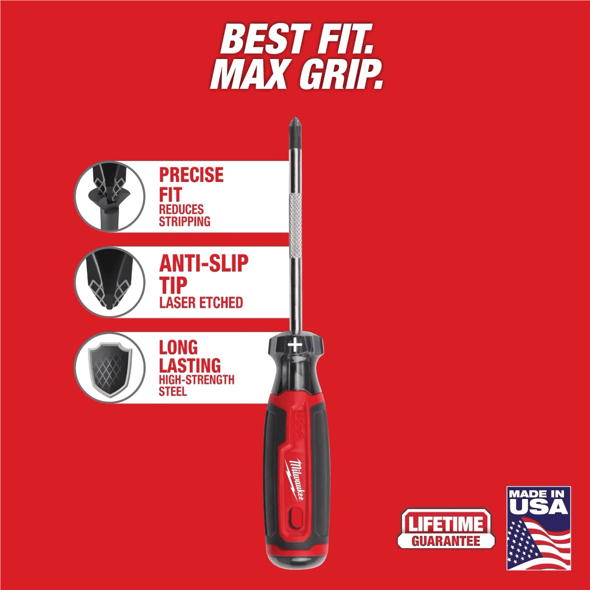 Milwaukee Tool 2PC Cushion Grip Screwdriver Set (USA)