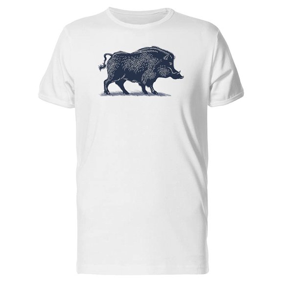Wild Boar With Fur B&W Tee Men's -Image by Shutterstock
