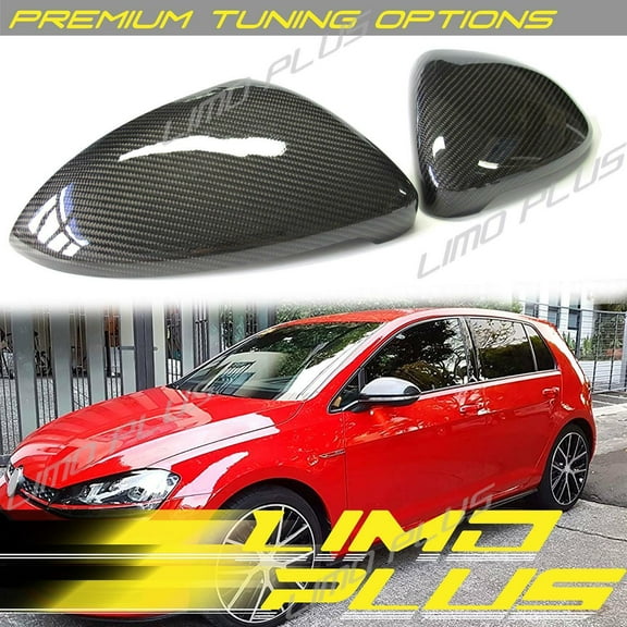 Real Carbon Fiber Mirror Cover Caps Replace for VW Golf MK7 MK75 GTI R TDI TSI