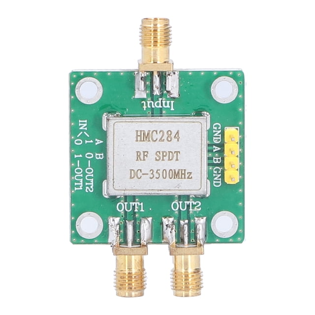 HMC284 Green/Gold/Silver RF Single-Pole Double-Throw Switch Module - DC to 3500MHz Frequency Range, 1.6mm Thick Double-Sided PCB Construction, Enhanced Heat Dissipation Design for Stable Long-Term
