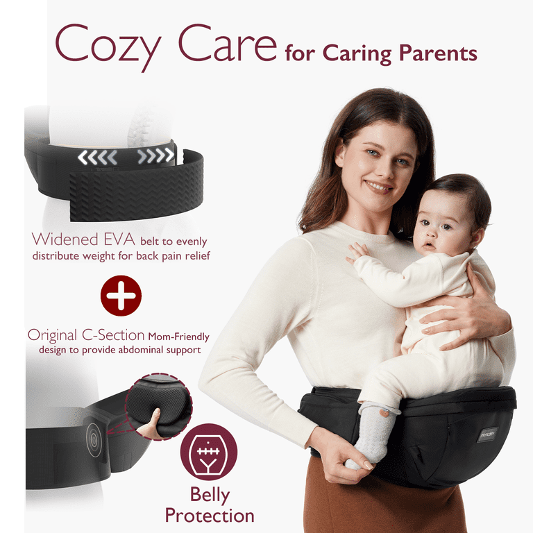 Hip Seat Baby Carrier with Ergonomic Support and Pockets photo 7