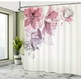 thumbnail image 5 of Ambesonne Flowers Shower Curtain, Buds Leaf Themed Print Art, 69"Wx75"L, Dried Rose Mauve, 5 of 5