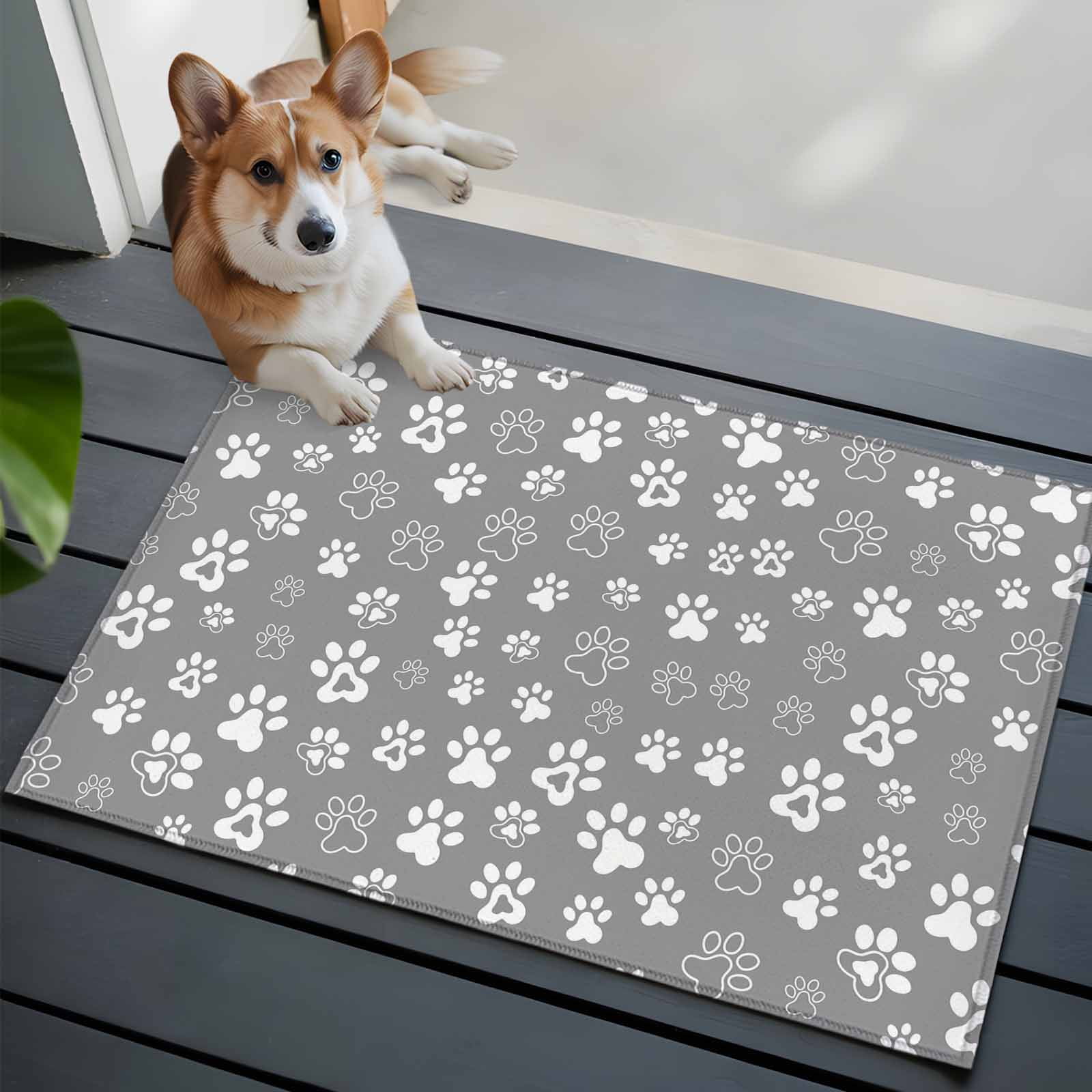 Dog Claws Entryway Rug 2'x3'&nbsp; Non Slip Front Door Mats, Grey Vintage Cartoon Funny Animals Print Entrance Rugs Indoor Outdoor Carpet, Washable Floor Mats Small Area Rug for Bedroom Kitchen