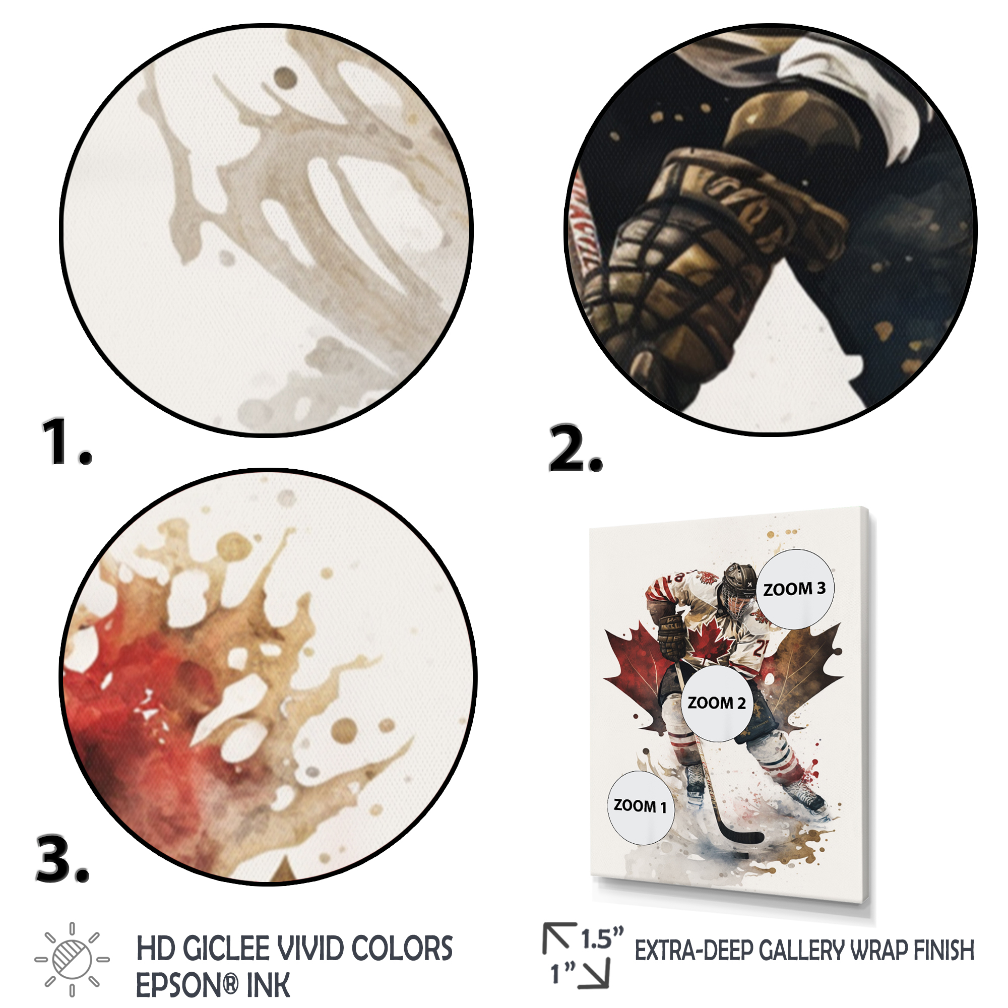 Designart Canadian Hockey Player In Action III Canvas Wall Art