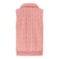 thumbnail image 3 of WTOBBY Women's Fashionable Plaid Comfortable Fleece Cardigan Vest Stand Collar Sleeveless Women's Jacket, Lightweight Layering Piece with Chic and Modern Design,Pink 2XL, 3 of 6