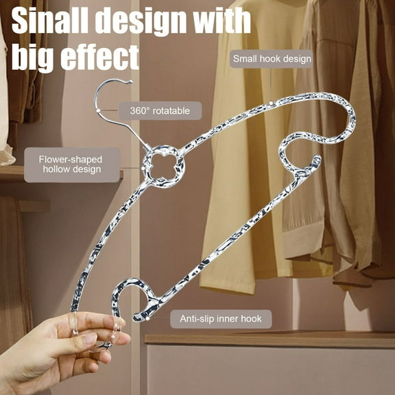 geerera 5 Pack Clothes Hangers, Shoulder Non Slip Strong Enough, 360 Degrees Swivel Hook Space Saving Household Hangers,Durable Plastic Hanger Set For All Kinds Of Clothes