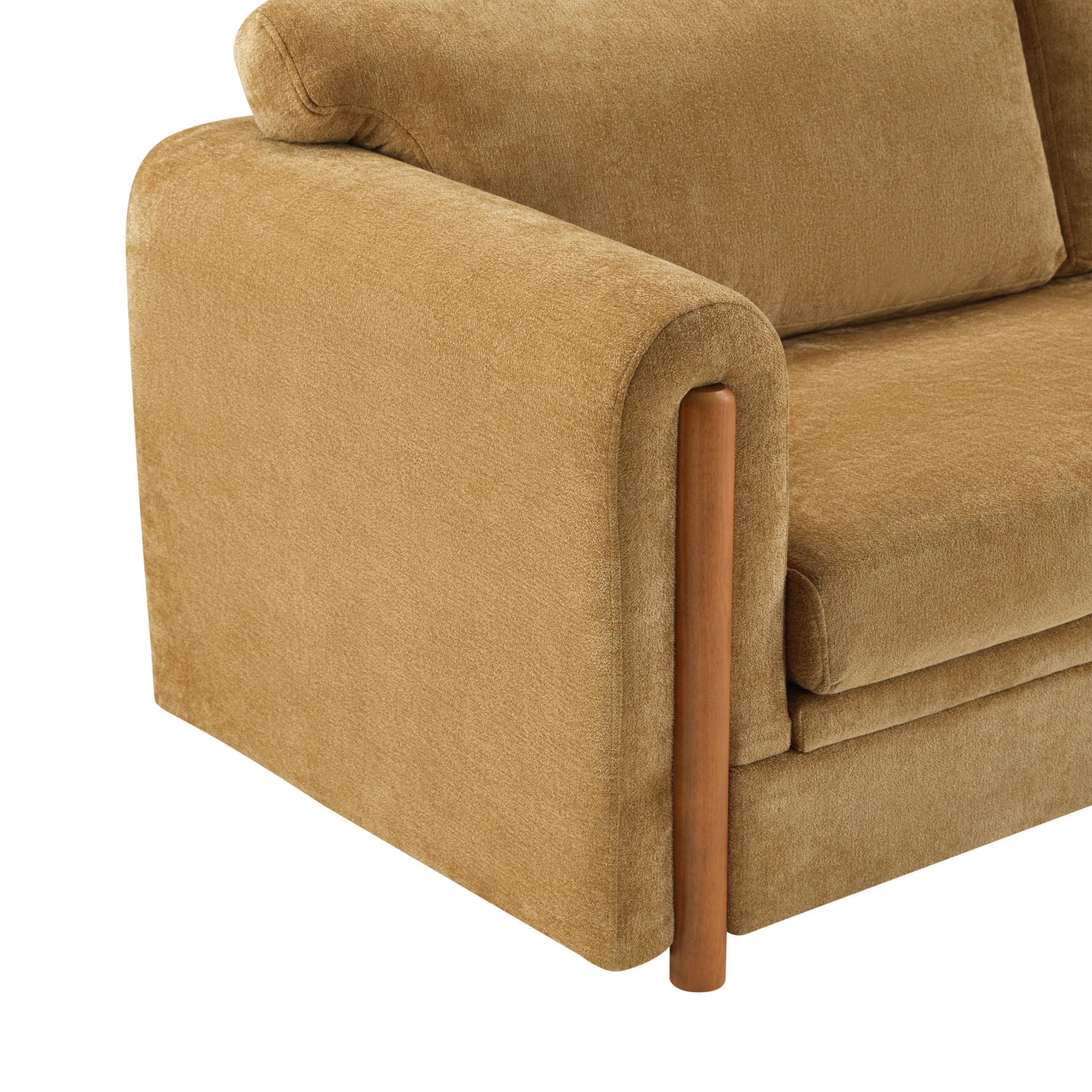 Christopher Knight Home Modern 3-seater Chenille Upholstered Sofa, Curved Arm Accent Couch, Yellow