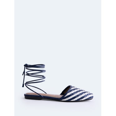 Free Assembly Women's Woven Wrap Slide Flats