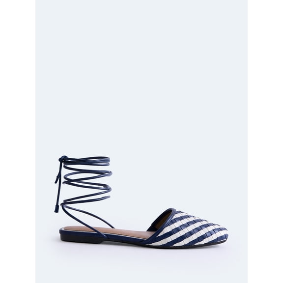 Free Assembly Women's Woven Wrap Slide Flats