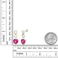thumbnail image 2 of Gem Stone King Keren Hanan 9.06 Ct Heart Shape 10mm Pure Pink Mystic Topaz 925 Silver and 10K Yellow Gold Lab Grown Diamond Infininty Dangle Earrings, 2 of 3