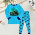 thumbnail image 2 of Paguaki Boys Pajama Kids Long Sleeve Cartoon Turck Pajamas Set Soft Clothes Sleepwear, 2 of 7
