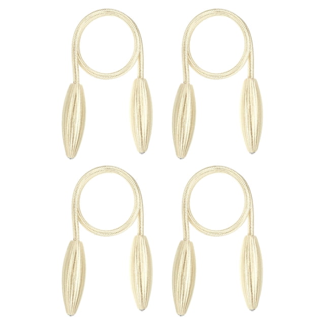 Unique Bargains Creative Curtain Tiebacks Clips Decorative Window Drape Twist Tie Backs, Beige 4 Pack