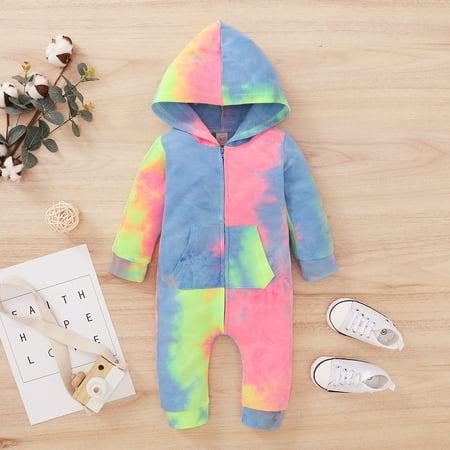 

Patpat Baby Tie-dyed Hooded Jumpsuit