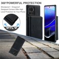 thumbnail image 7 of SaniMore Case for Motorola Moto X30 Pro 6.7" 2022, PU Leather Case Detachable Magnetic Zipper Wallet Card Slots Kickstand Wireless Charging Anti-drop Shockproof 360°Protection Case, Black, 7 of 7