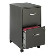 Scranton & Co 2-Drawer Modern Metal Mobile Smart Vertical File Cabinet in Gray