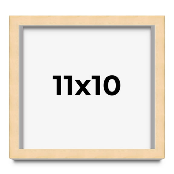 11x10 Frame Natural Wood Picture Frame | 0.75 Inch Moulding Width | with UV Acrylic Plexiglass,