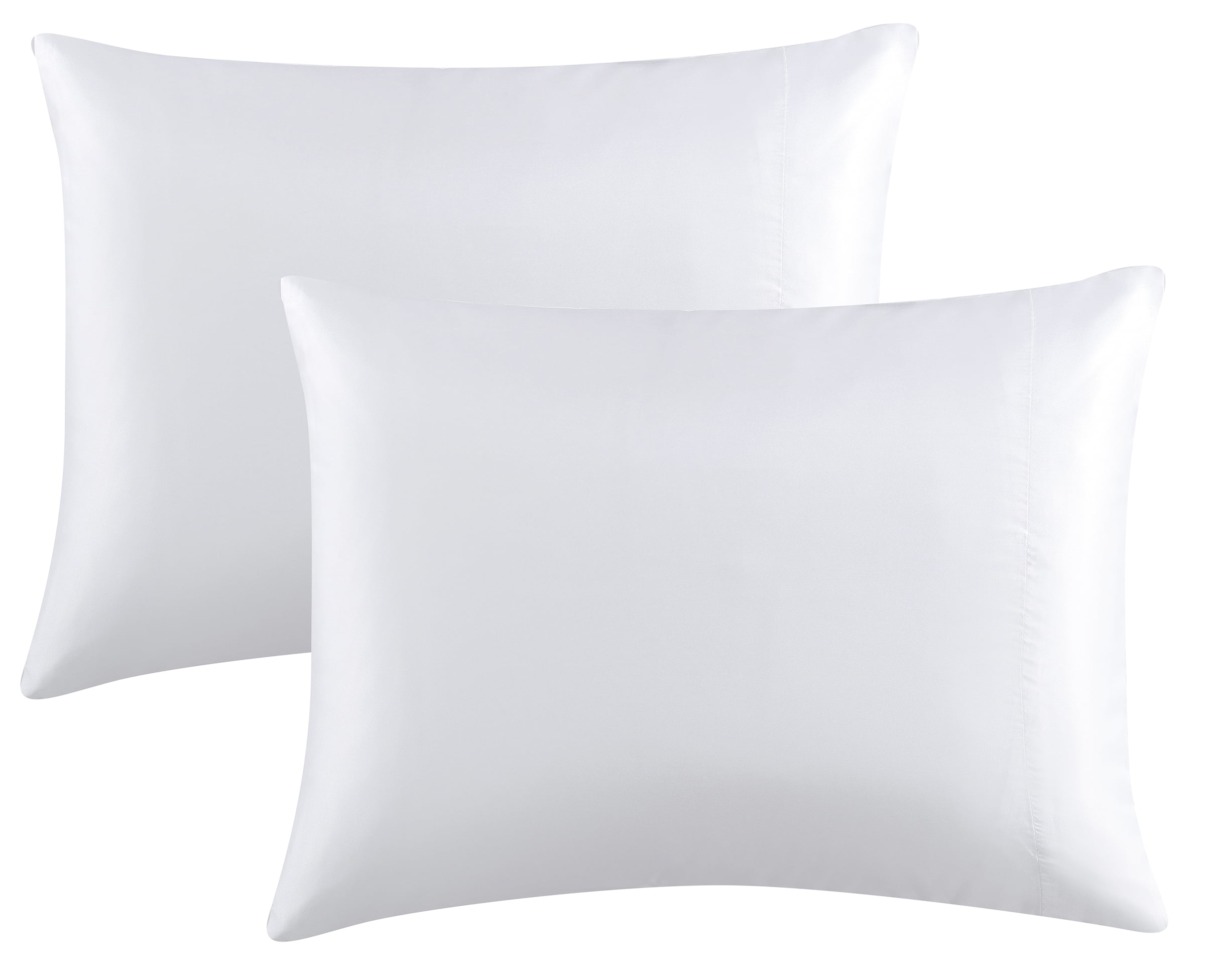 King Size Satin Pillowcase Set of 2 White Silk Pillow Cases for Hair