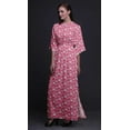 thumbnail image 5 of Bimba Rayon Feathers & Anemone Floral Printed Womenâ€™s Long MaxiÂ&nbsp;DressÂ&nbsp;Gown With Side Slit-Small, 5 of 6