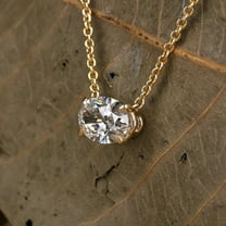 Lab Created Diamond 14K Yellow Gold Plated 1.50Ct Oval Cut Womens Pendant