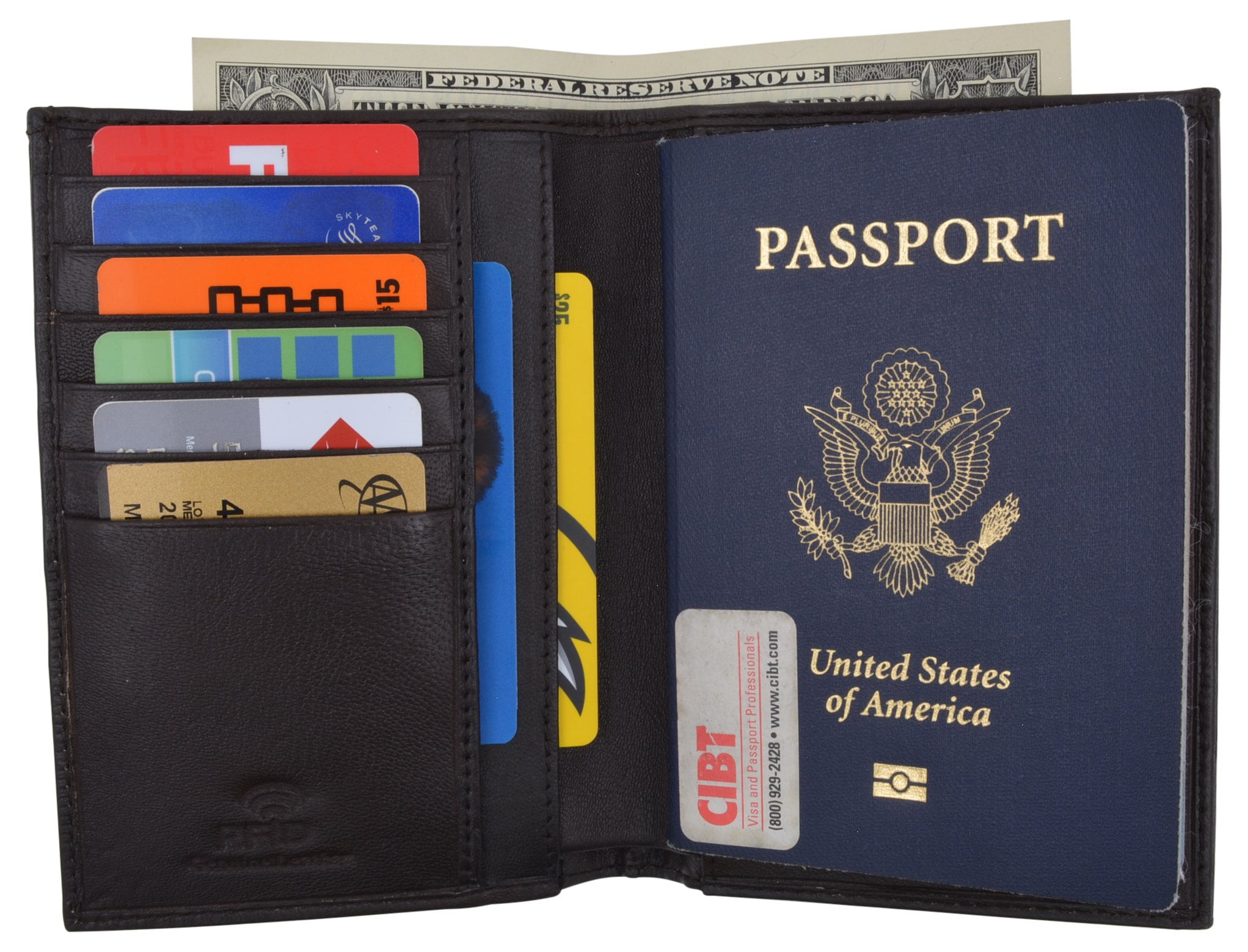  Leather Travel Wallet with Passport Holder - Genuine Leather  Case with RFID Blocking for Men and Women - Passport Wallet, Leather  Folding Wallet for Passports 5.5 x 4 : Clothing, Shoes