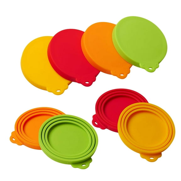 4 Pack Pet Food Can Cover Silicone Can Lids for Dog and Cat Food(Universal Size), Durable and Flexible Silicone Wet Pet Food Can Covers, Universal Fit Storage Toppers, Dishwasher-friendly