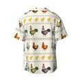 thumbnail image 2 of Wukai Funny Chicken Men's Casual Short-Sleeve Button Down Shirt - Lightweight Summer Dress Shirt for Daily Wear-X-Large, 2 of 7
