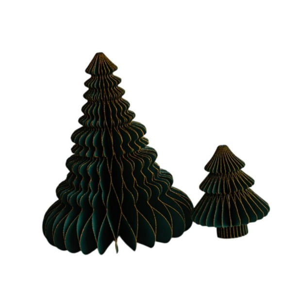 2 figuras de papel para árbol de Navidad, decoración navideña para bodas. Verde