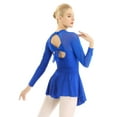 thumbnail image 4 of CHICTRY Womens Long Sleeve Figure Skating Dress Cutout Back Leotard Dancewear, 4 of 7