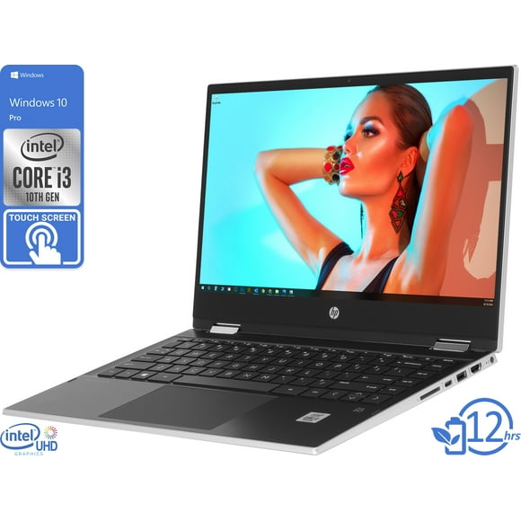 HP Pavilion x360 Notebook, 14" HD Touch Display, Intel Core i3-1005G1 Upto 3.4GHz, 16GB RAM, 1TB SSD, HDMI, DisplayPort via USB-C, Card Reader, Wi-Fi, Bluetooth, Windows 10 Pro S