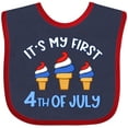 thumbnail image 3 of Inktastic It's My First 4th of July Boys or Girls Baby Bib, 3 of 4