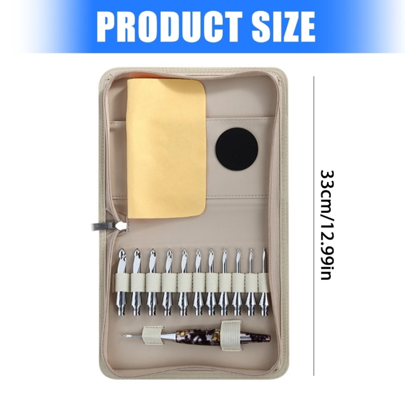 Tunisian Crochet Hook with 11 Size Tip 3.5mm-10mm Ergonomic Grip Crochet Hook