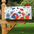 thumbnail image 6 of USA Patriotic Butterfly Pansies Floral July 4th Mailbox Cover with Magnetic Strip Memorial Day Mailbox Wraps Post Letter Box Cover Standard Size 21" X 18" for Garden Outdoor Yard Decor, 6 of 6