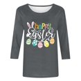 thumbnail image 4 of RTKFRFL Women’s Easter Letter Print T-Shirt Casual Round Neck 3/4 Sleeve Graphic Tee Comfortable Holiday Top, 4 of 4