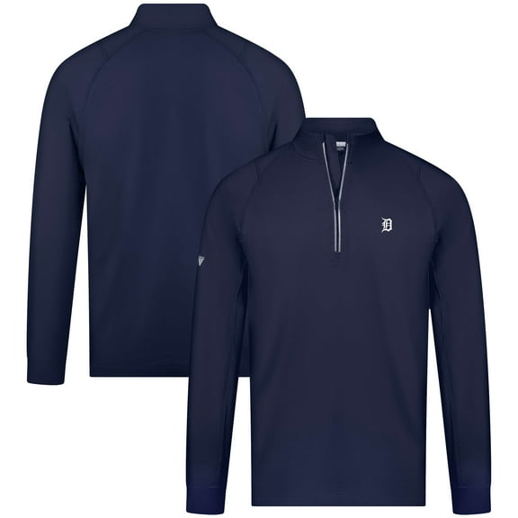 Men's Levelwear Navy Detroit Tigers Theory Insignia Quarter-Zip Pullover
