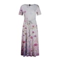 thumbnail image 6 of LWavelet Women's Plus Size Floral Maxi Dress Short Sleeve Tie Waist Casual Boho Flowy Dress with Pockets Black 3XL, 6 of 7
