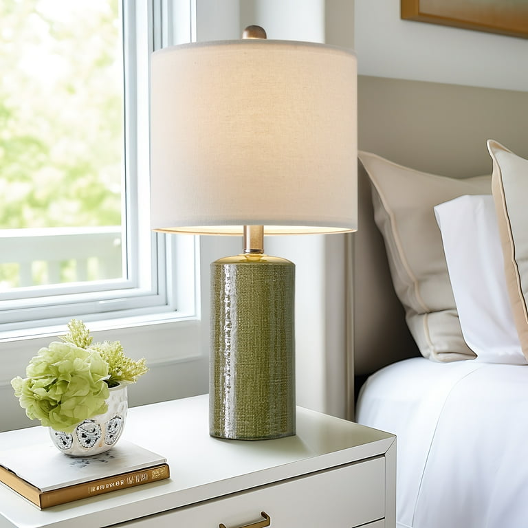 Green bedside cheap table lamps