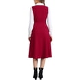 thumbnail image 3 of INSPIRE CHIC Vintage Pinafore Dress for Women's Lace Trim Button Overalls Midi Dress with Pockets XS Red, 3 of 6