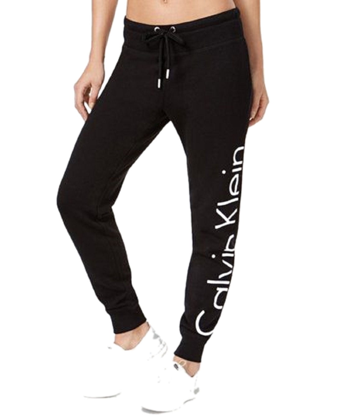 Calvin Klein Performance Women's Slim Fit Fleece Logo Joggers, Black, M -  