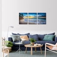 thumbnail image 4 of Blue Sea Sunset Seascape Canvas Wall Art - Tropical Palm Tree and Beach Picture Prints- Ocean Tide Wall Poster Decor for Living Room,Bedroom,Bathroom,Office 12"x 16"x 3 Panels, 4 of 6