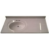 Vanity Tops And Side Splashes Product Image Bathroom Vanity Top With Left Recessed Bowl Cultured Marble Solid White 22x37 In