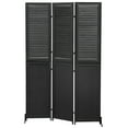 thumbnail image 6 of 3 Panels 5.9 FT Wooden Room Dividers Black Folable Privacy Screen Louver Room Separation Indoor Freestanding Wall Partition Screen, 6 of 12