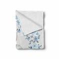 thumbnail image 2 of Watercolor Flower Soft Flannel Fleece Throw Blanket, Bunny Rabbit Portrait in Floral Wreath Illustration Country Style, Cozy Plush for Indoor and Outdoor Use, 50" x 60", Blue Grey White, by Ambesonne, 2 of 6
