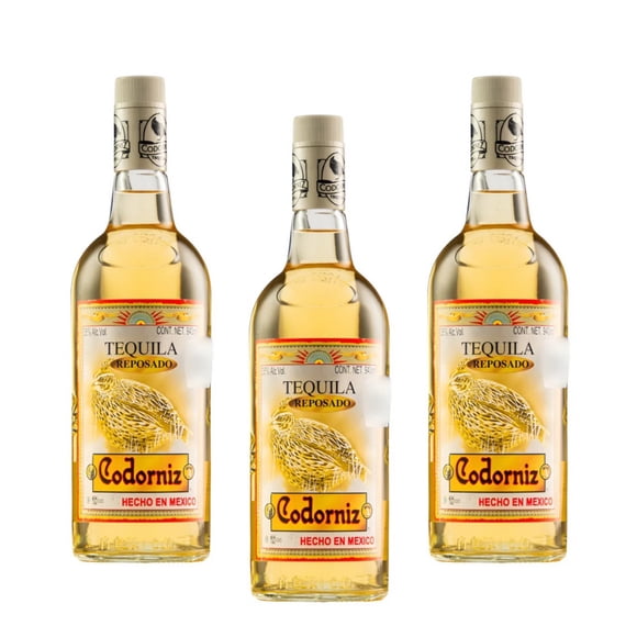 Tripack Tequila Codorniz Reposado 940 Ml Codorniz Tequila Reposado