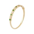thumbnail image 2 of 10k Yellow Gold Vintage Style Emerald and Diamond Petite Stackable Band, 2 of 5