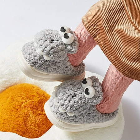 

Ganfancp Coral Velvet Dinosaur Slippers for Kids - Warm Non-Slip Unisex Indoor/Outdoor Use Deals of the Day Clearance