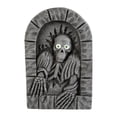 thumbnail image 2 of Morris Costumes 2 ft Gray Plastic Skeleton Tombstone with Moving Eyes Decoration - Gray, 2 of 3
