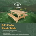 thumbnail image 2 of All Things Cedar 6-Ft Outdoor Picnic Table, Handcrafted Wooden Patio Bench, 2 of 10