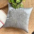thumbnail image 4 of Pillow Cover, 22x22 inch (55x55 cm) Throw Pillow Covers, Silver Throw Pillows Cover Couch, Beaded Tree Pillow Cases, Art Silk Square Pillows Cover, Floral - The Silver Tree, 4 of 12