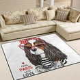 thumbnail image 2 of SKYSONIC Lightweight Soft Area Rugs Dog in A Red Sunglasses Floor Mat for Kids Playing Room Hardwood Floor Living Room 80x58 inchNursery Rugs, 2 of 6